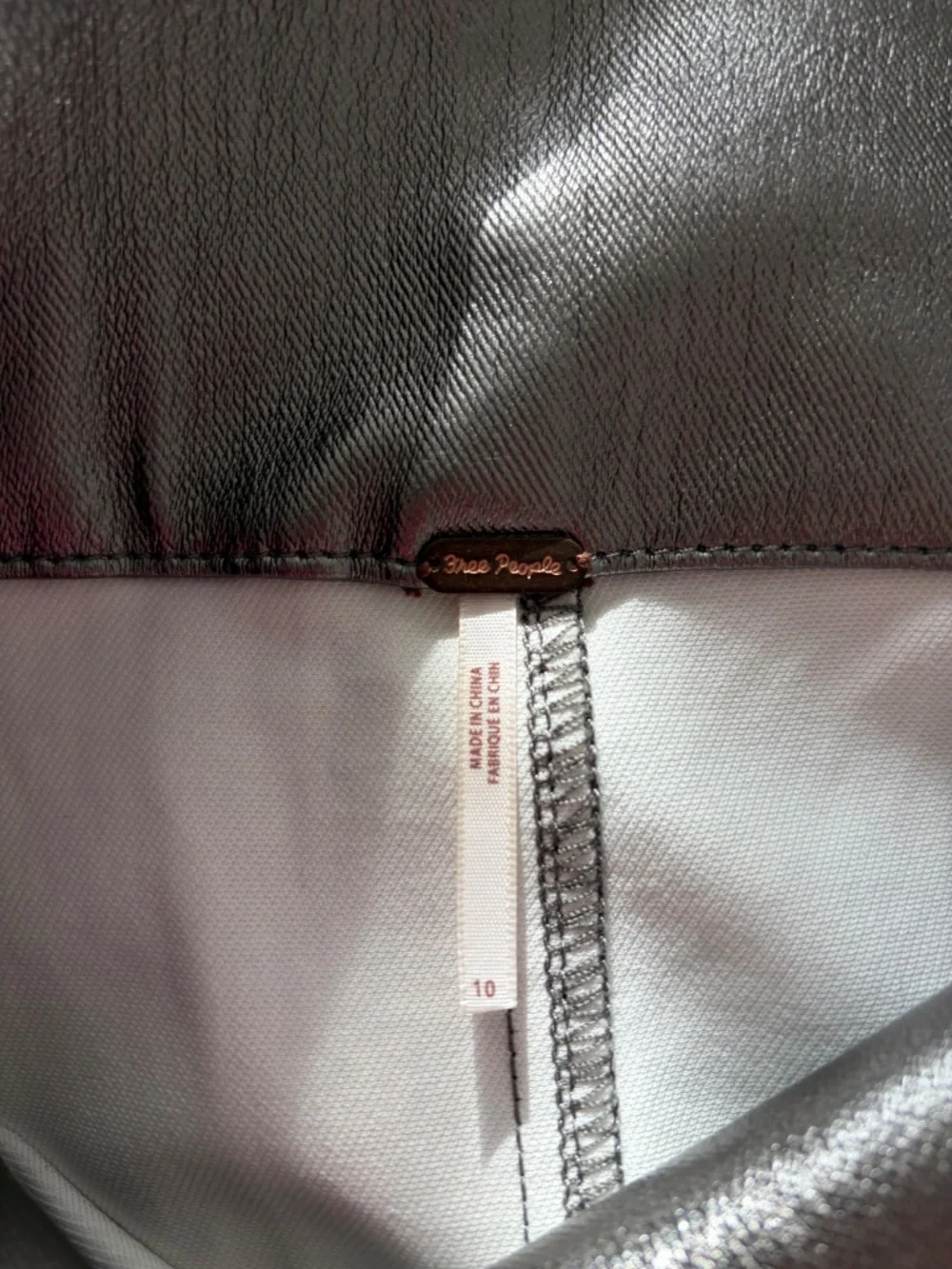 Free People metallic mini skirt